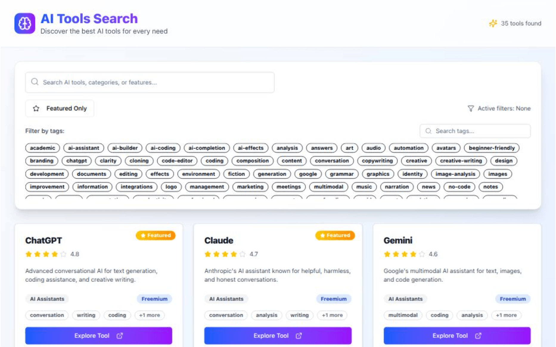 Ai tools Explorer